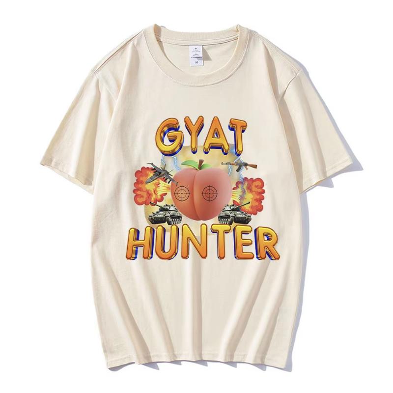 

Gyat Hunter Funny Meme T-Shirt Women Fashion Vintage Short Sleeve T-shirts 100% Cotton Casual Loose Oversized T Shirt Streetwear 3XL