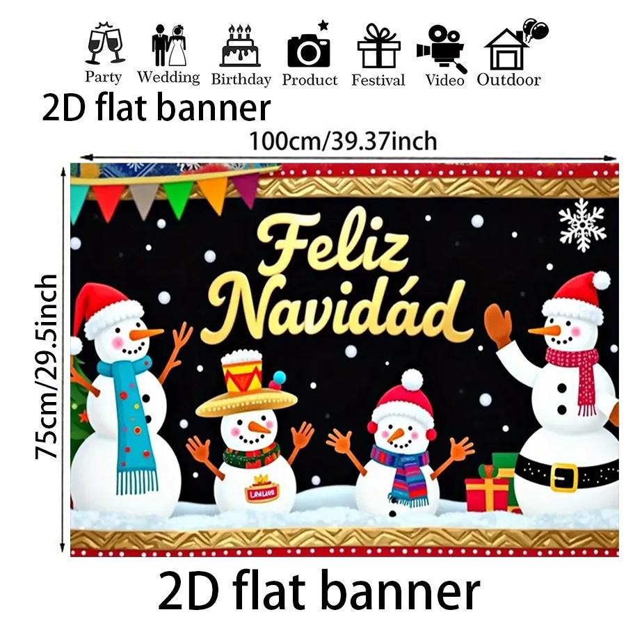 

1Pcs Merry Christmas Snowman Background Wall Decoration Feliz Navidad Photo Props Christmas Surprise Gift As The Picture