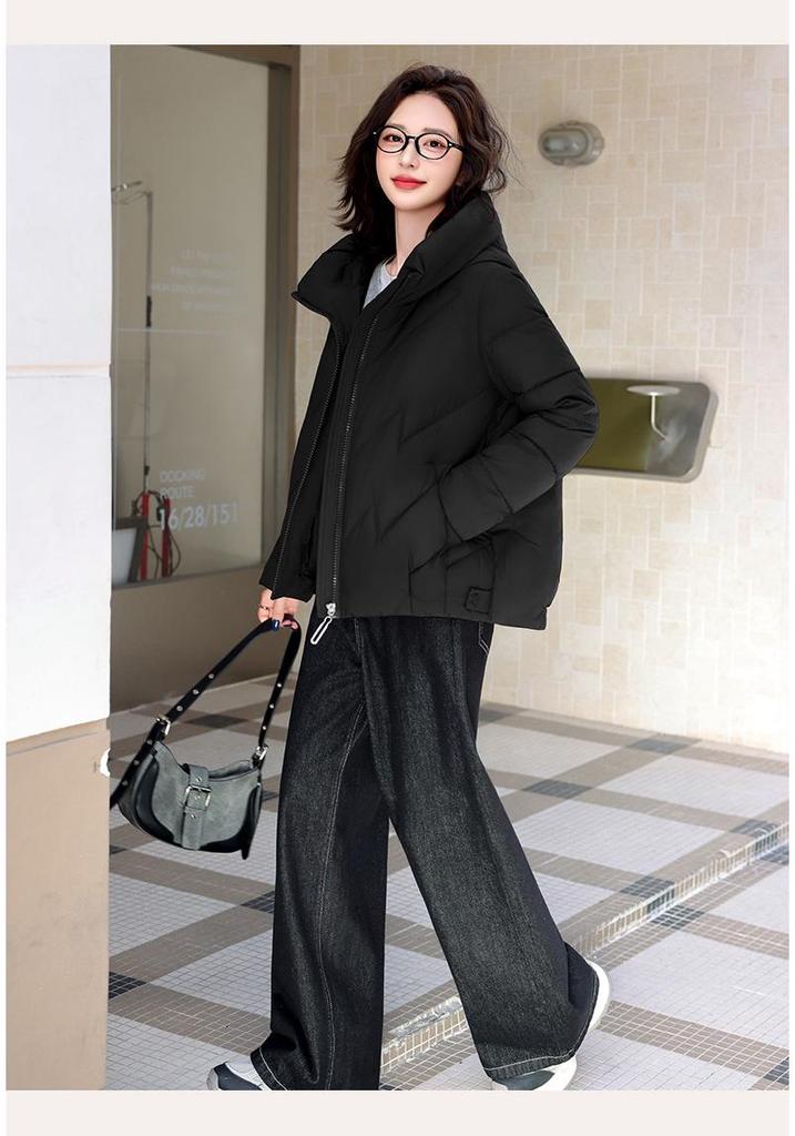 2025 Winter Plus Size Women's Hooded Cotton Jacket - Short, Thick, Loose Korean Style Outerwear