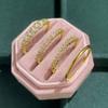 4pcs 14k Gold Plated Stacking Rings with Shining Zirconia - Perfect ForWeddings, Parties, and Everyday Wear