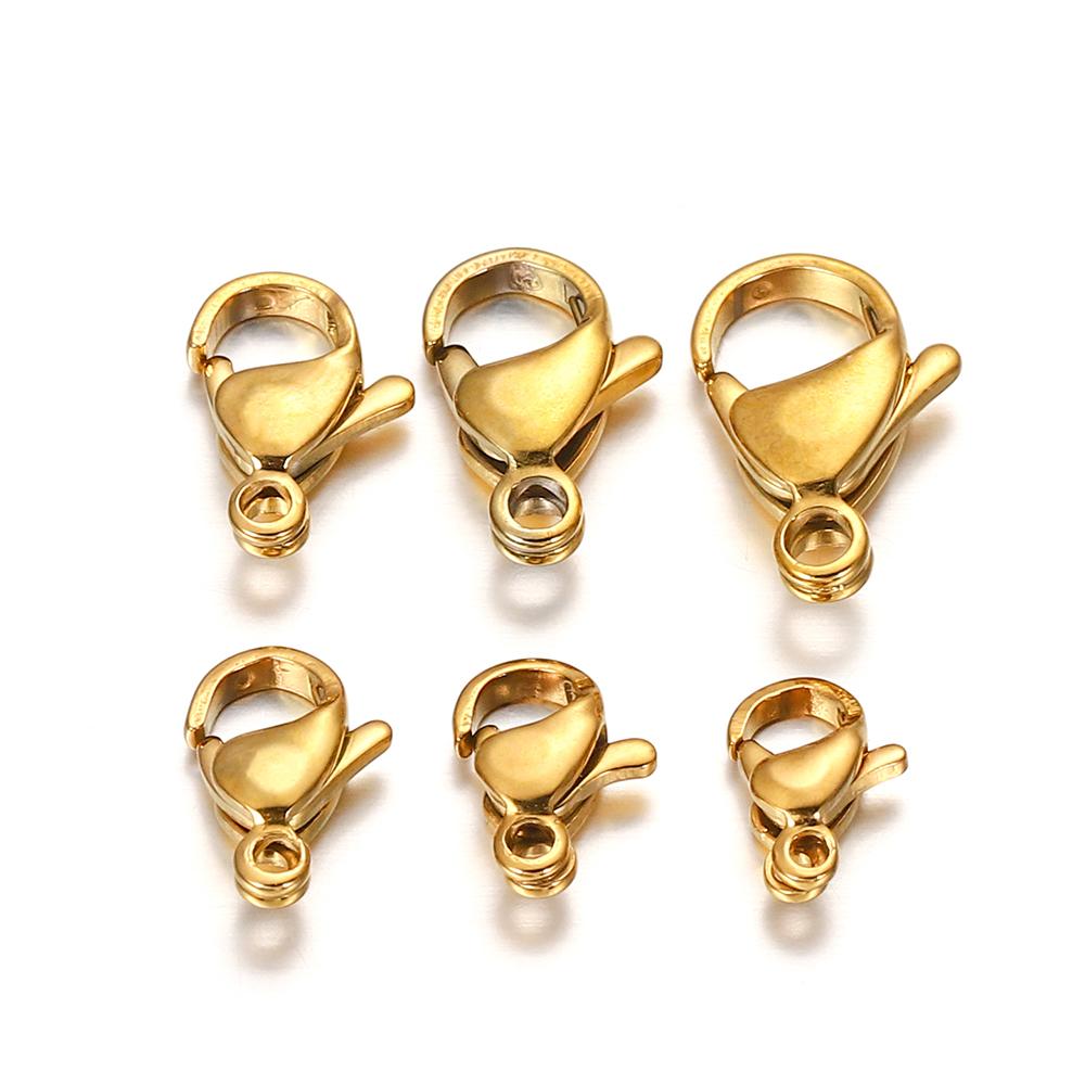 10-30Pcs Stainless Steel Gold Plated Lobster Clasp Claw Clasps For Bracelet Necklace Chain Diy Jewelry Making Findings Supplies