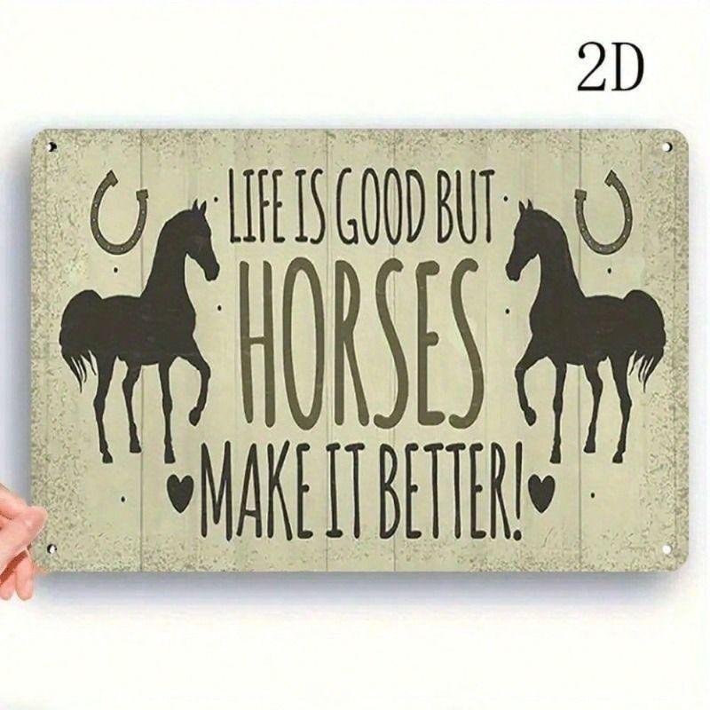 

Metal Poster Horse Retro Wall Art Home Bar Garage Decor