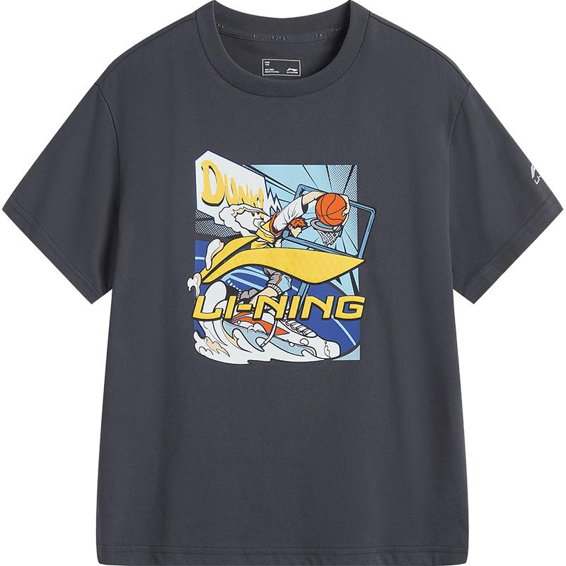 Li-Ning Boys Basketball Print Short Sleeve T-Shirt 80