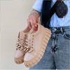 Chain Leather Upper Board Shoes Sneakers Large Size Women 'S Shoes Flat Single Shoe Four Seasons Strap Casual Shoes 41 -43
