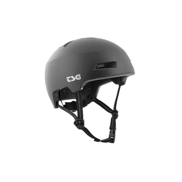 Casque de vélo - TSG - Status - Noir satiné - XL - LED arrière - 320g - 13 aérations