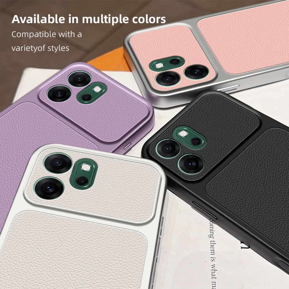 For Oppo Reno13 F Case Oppo Reno14 F Cover Leather Case Luxury Lens Protection Case Protect Matte leather Back Cover