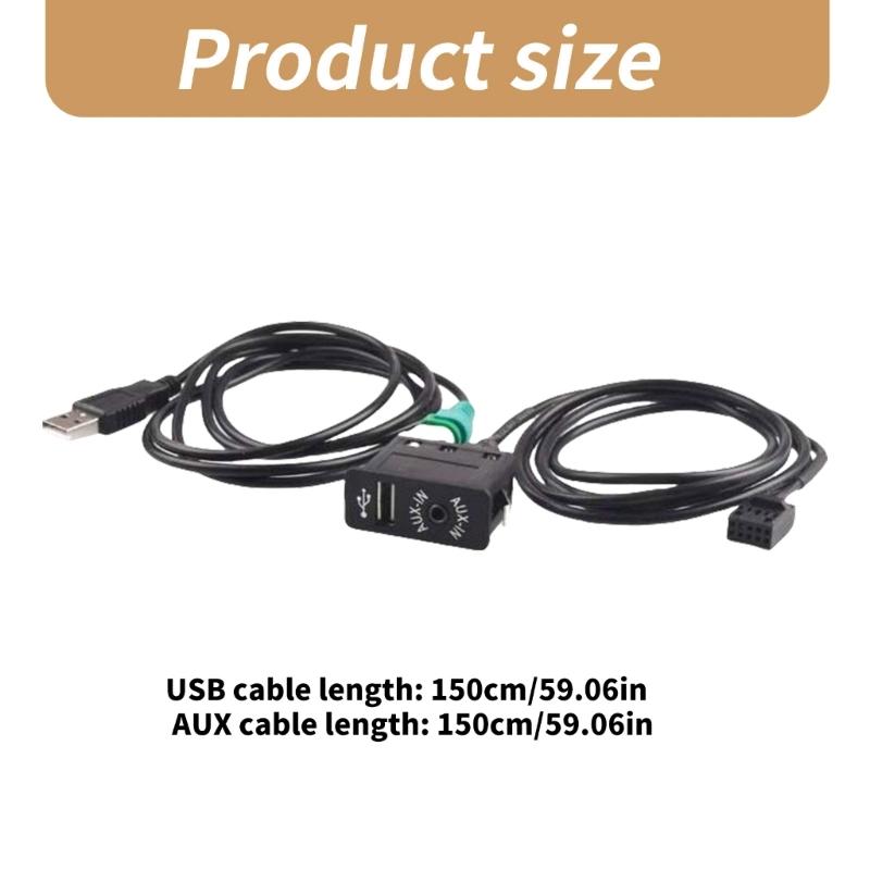 Adapter for E46 Automotive Accessories AUX in USB Switch Connector with USB Wire 10 Pin AUX Cable for Car Stereo