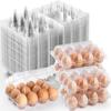 100PCS 3 * 4 Grids Egg Containers Clear Egg Holder Egg Trays Durable Egg Cartons  Home Use