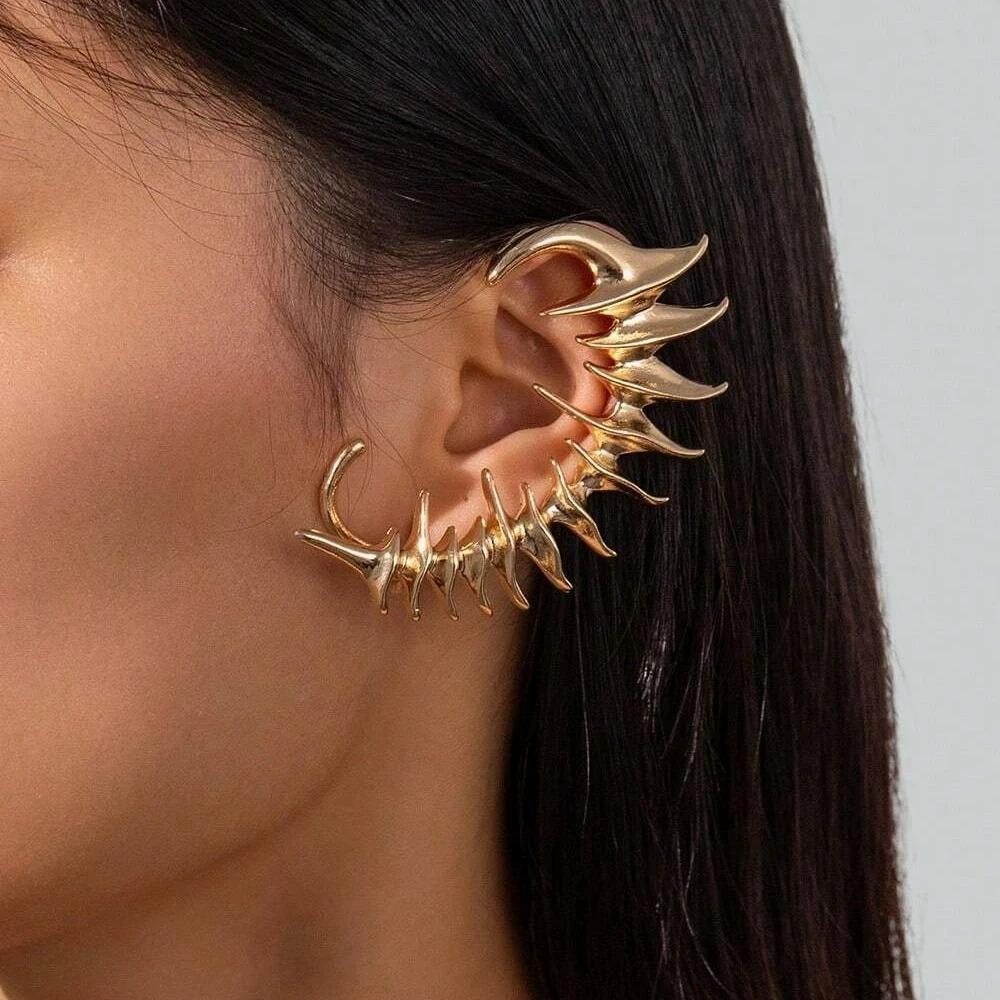 Punk Devil Claw Cosplay Teenagers Ear Clips No Ear Holes Gothic Women Earrings Hip Hop Ear Cuffs Studs Halloween Party Jewelry