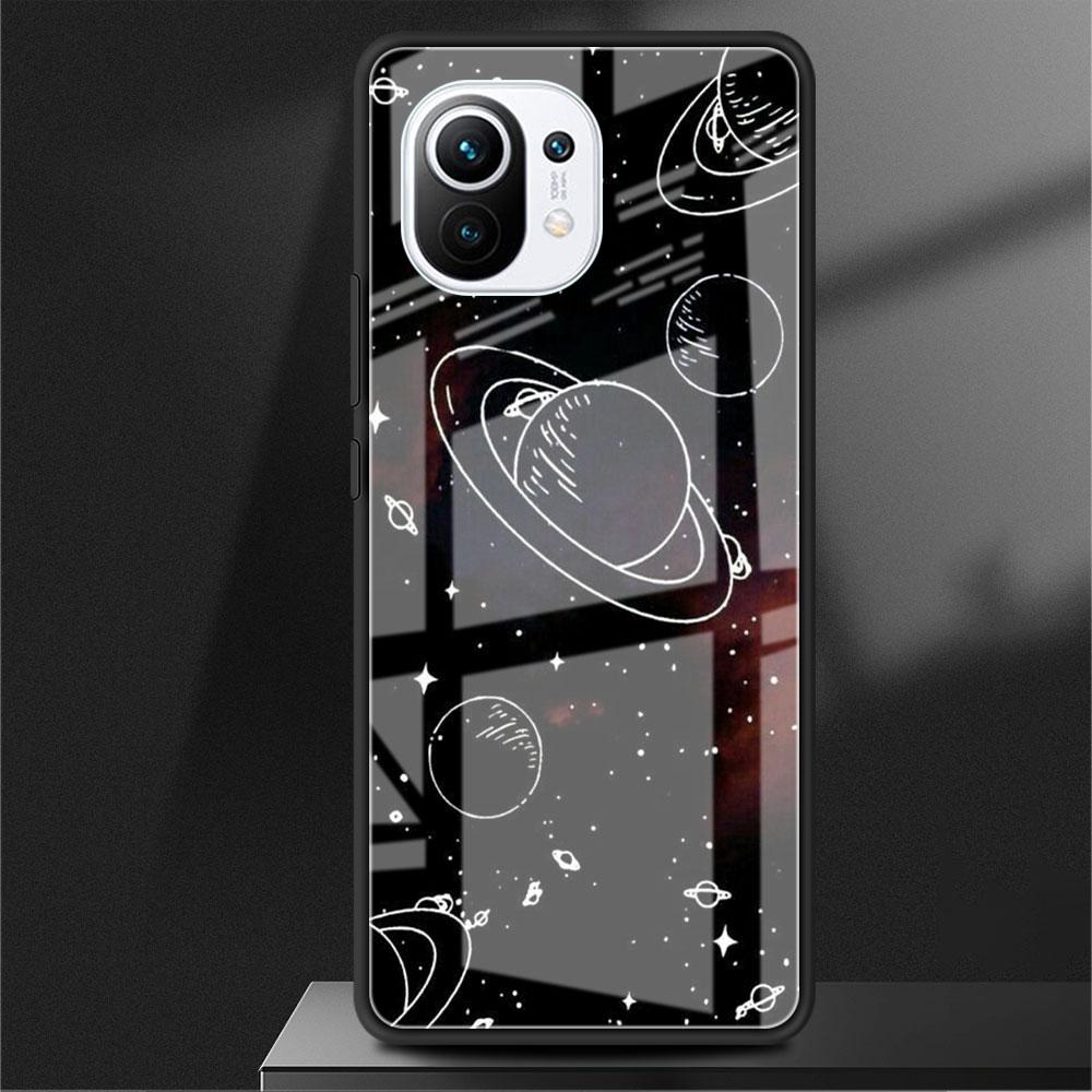 Glass Case For Xiaomi Poco X3 NFC 11 Lite 11T F3 M3 For Redmi Note 11 10 9 8 Pro 10S 9S 9A 9C Phone Cover Astronaut Spaceship