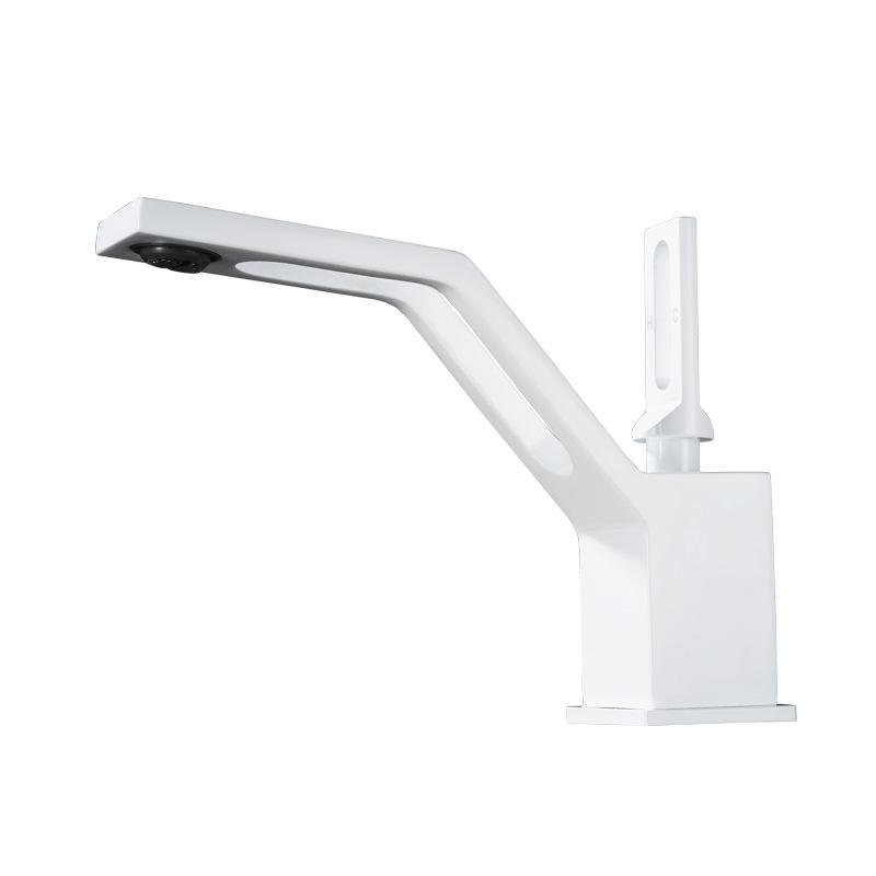 Creative Bathroom White Basin Faucet Brass Hot And Cold Faucet Splash Proof Single Hole Single Handle Sink Tap Deck Mounted