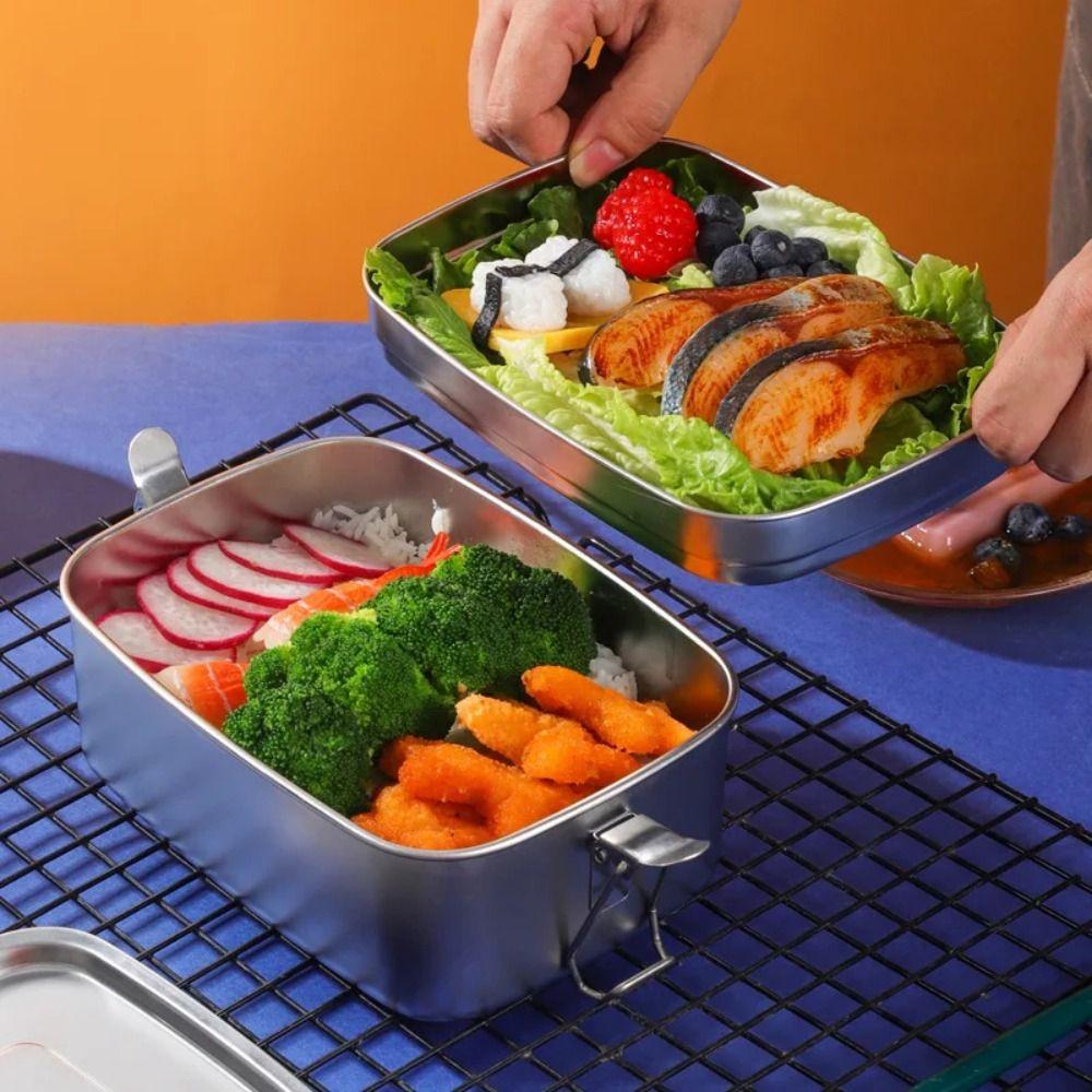 Leakproof Cover Stainless Steel Lunch Box 304 Stainless Steel Portable Food Container  School