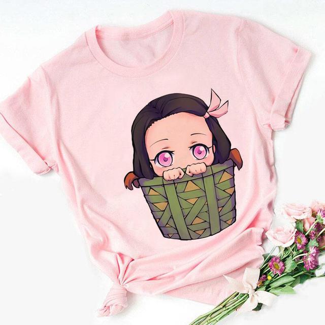 Nezuko Kamado Kimetsu No Yaiba Imprimare Roz Tricouri copii Copii Bebeluși Drăguț Harajuku Kawaii Haine Băiat Fată Topuri Cadou, Drop Ship
