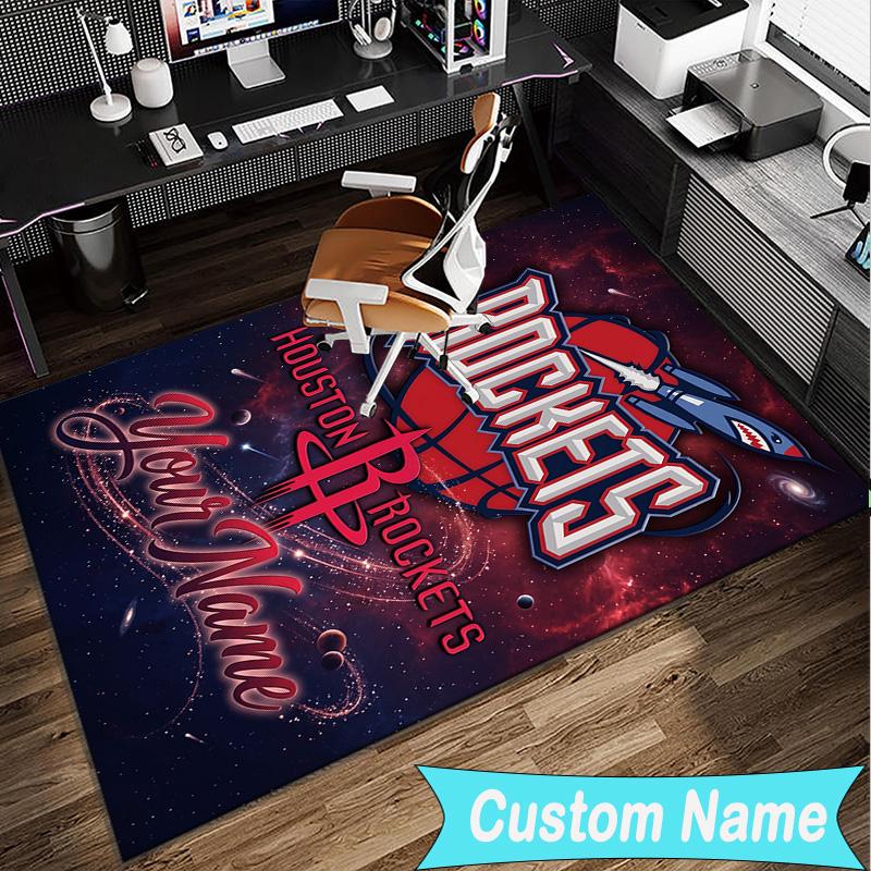 Custom Name Rug Rockets Team Art Area Rug Suitable for Indoor And Outdoor,Carpets for Homes, Offices,Living Rooms,Home Decor,Christmas Gift