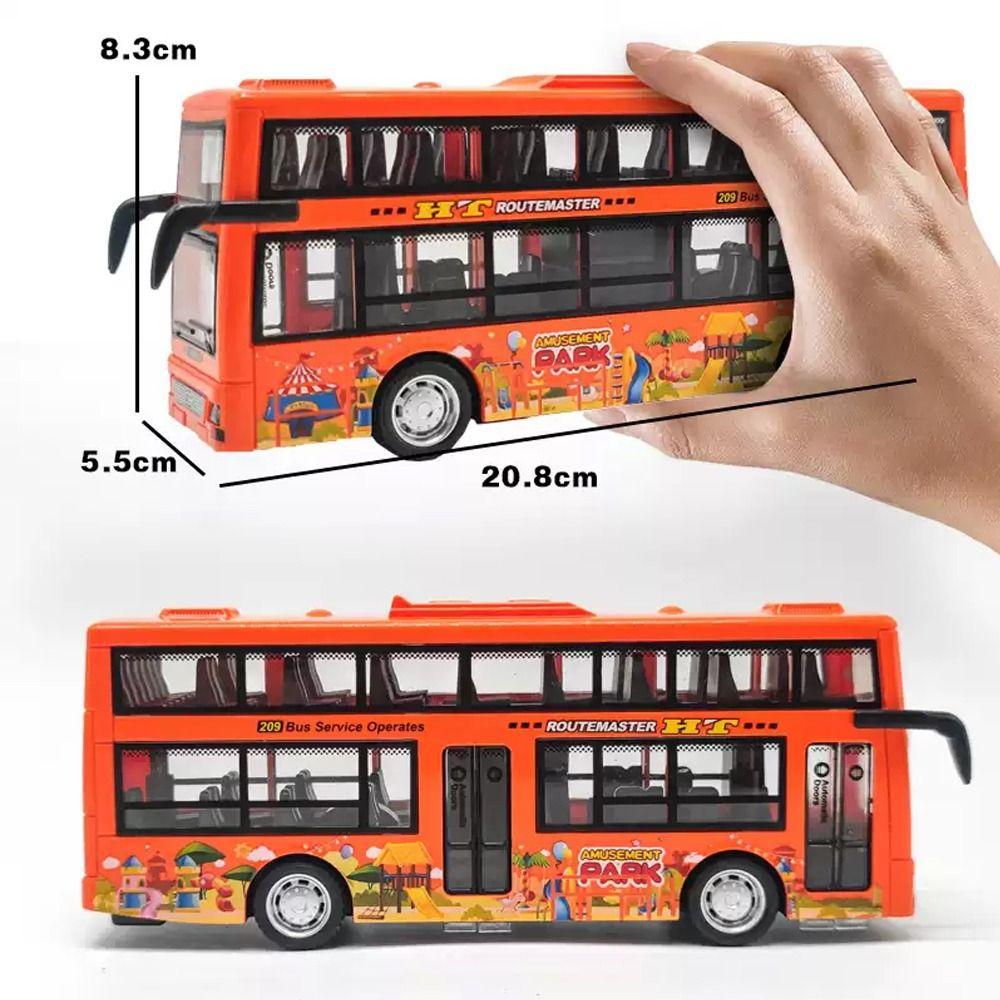 Friction Powered Double Decker Bus Model Light Music Sightseeing Bus Model  Kids Student