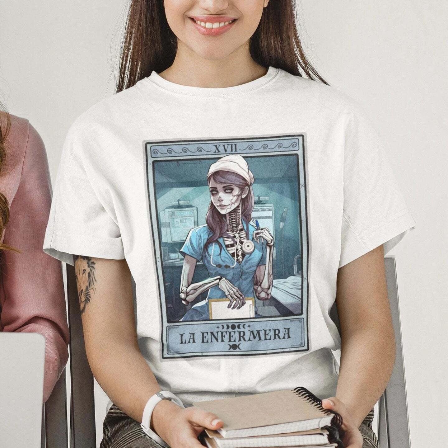 The Enfermera Tarot Shirt Latina Nurse L