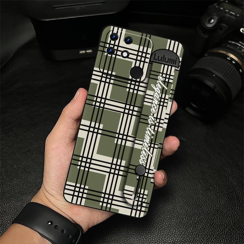 Anti-knock Anti-dust Phone Case For OPPO Realme Narzo 50A Plain color Commerce Kickstand Fashion Design Protective