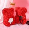 Valentine's Day 25cm Rose Foam Bear Ornament - Floral Gift for Children's Birthday