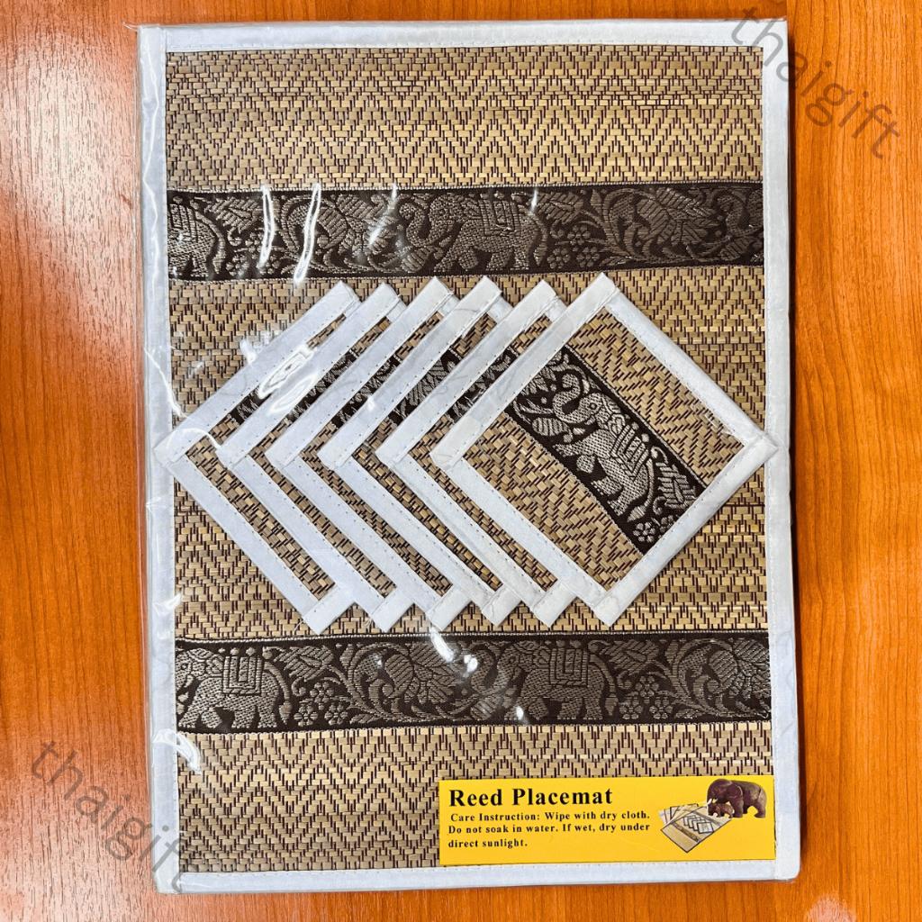 

Mats Dining Table Drink Coasters Placemats Thai Silk Reed Elephant Mats Dining Table Coasters Placemats Thai Silk Reed Elephant As picture