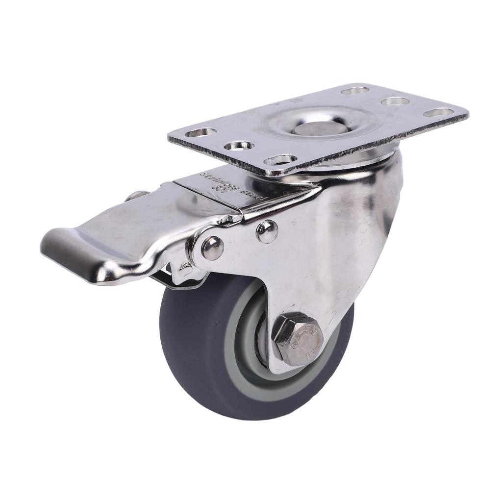 Lenkrolle 3 Zoll 304 Edelstahl TPR Leise Multifunktional 360 Grad Schwenkrollen mit