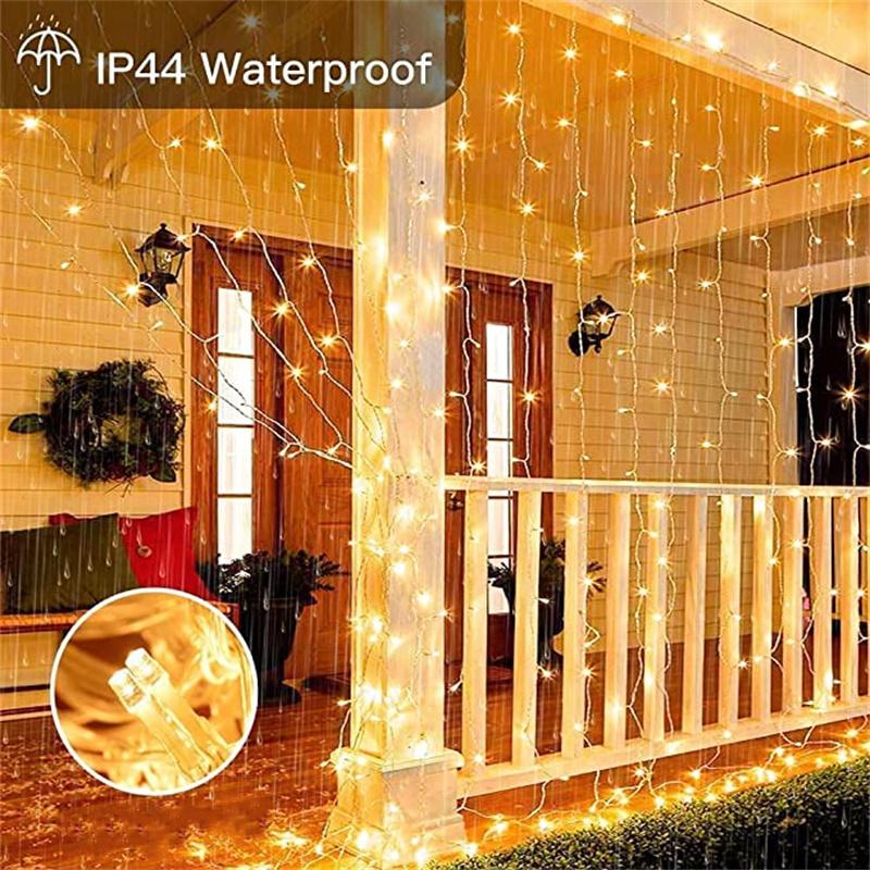 3Mx1M LED Icicle Curtain Lights Christmas Garland Fairy String Light Indoor Outdoor Wedding Lighting Home Party Garden Decor New