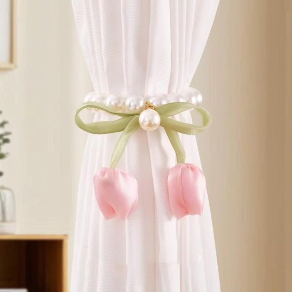 Pearl Chain Tulip Curtain Straps Magnetic Curtain Buckle Fashion Window Ties  Wedding Room