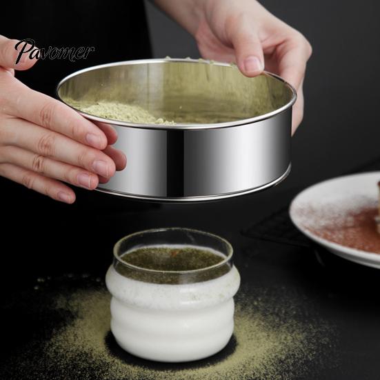 Rust Resistant Sifter Stainless Steel Flour Sifter, Handheld Fine Mesh Strainer, Durable Corrosion Professional Baking Sieve Round for Cocoa