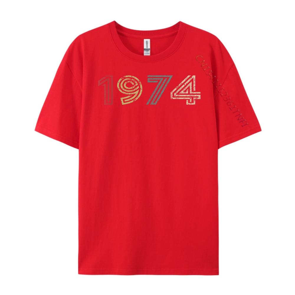 Vintage 1974 Cool 50 Year Old Bday Men Women 50th Birthday Wholesale Tshirts 100 Pcs Breathable Funny Gifts Design