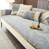 Europe Chenille Sofa Towel Non-slip Jacquard Seat Cushion Luxury Gold Lines Sofa Cover Splicing Wide White Edge Sofa Cushion
