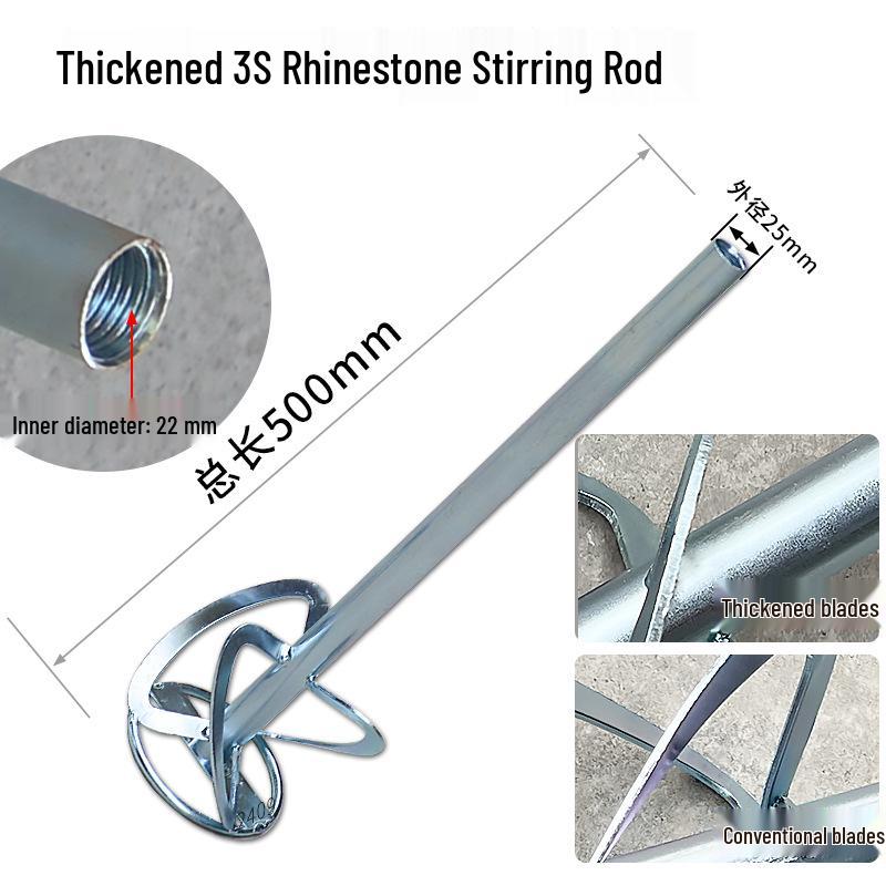 Rhinestone Spiral Mixing Rod for Cement and Putty Coating