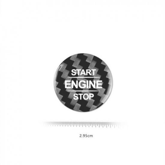 Black Carbon Fiber Car Start Button Sticker Special For Benz A W177 V177 B W247
