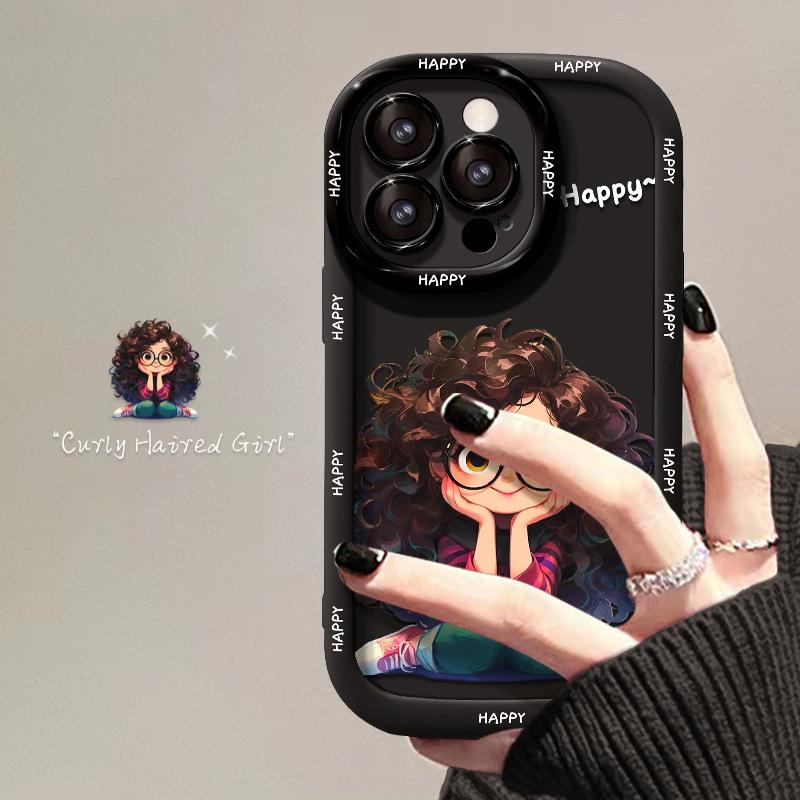 Silicone Cartoon Girl Phone Case For iPhone 11 Funda iPhone 13 14 15 12 16 Pro Max XR X Xs 7 8 Plus 6 SE 15pro 13pro 16pro Cover