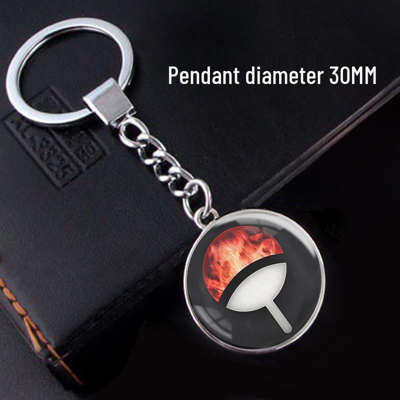 Naruto Sharingan Time Gem Silver Keychain Ornament