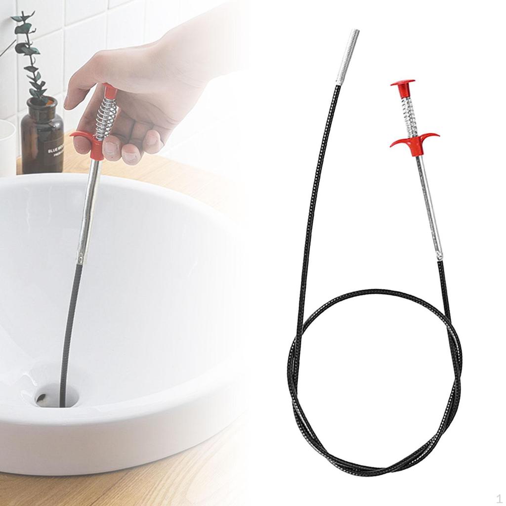 Drain Hair Clog Remover with 4 Claws Assist Tool Catcher Flexible Pick Up Reacher for Shower