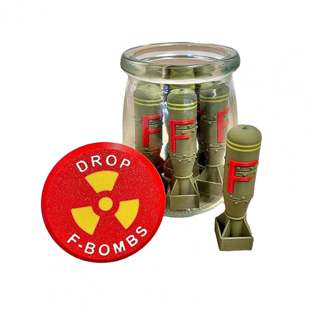 F Bombs Ornament Resin Bombs Ornament Funny F-bombs Jar Resin Craft Hilarious Desktop Figurine for Men s Birthday Gift Office армия зеленый