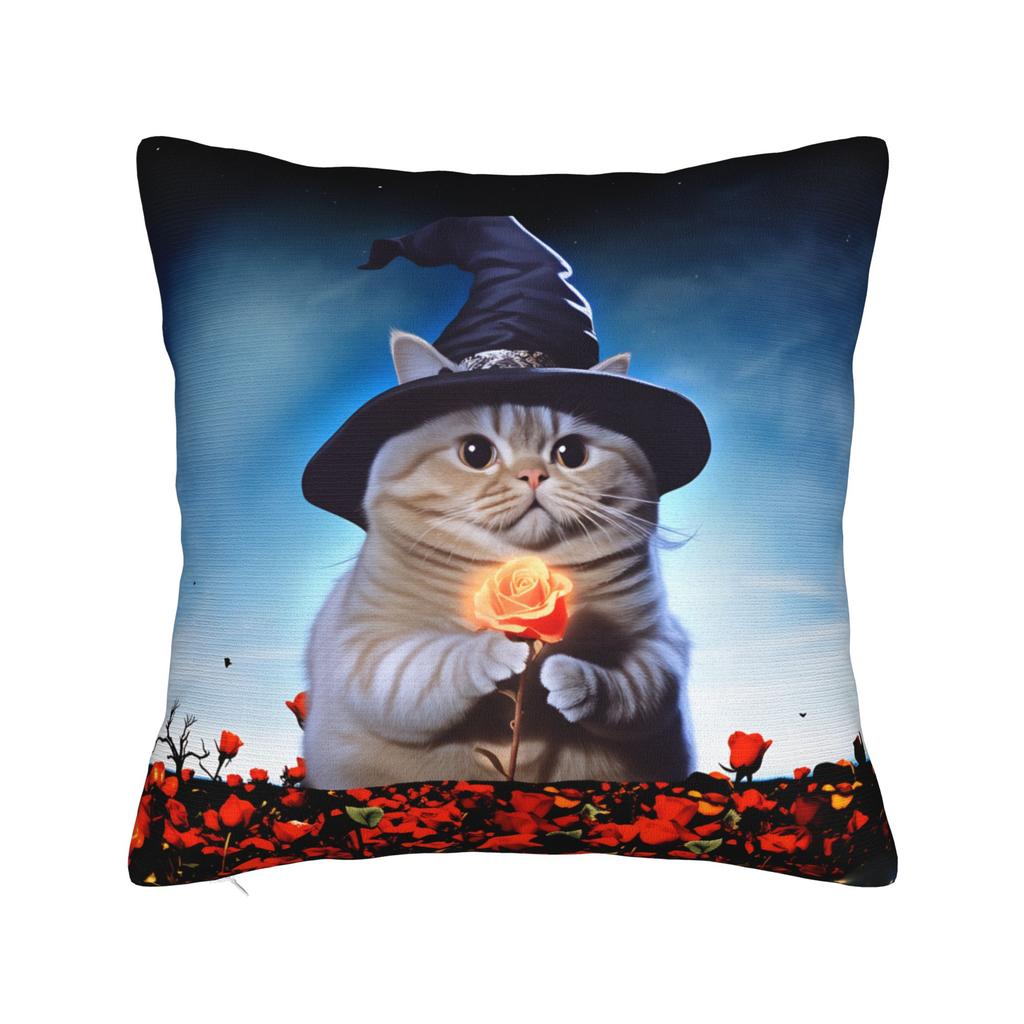 Katzen-Memes Lustiger Meme-Druck Kissenbezug Weicher Kissenbezug für Sofa Auto Heimdekoration Modischer Kissenbezug