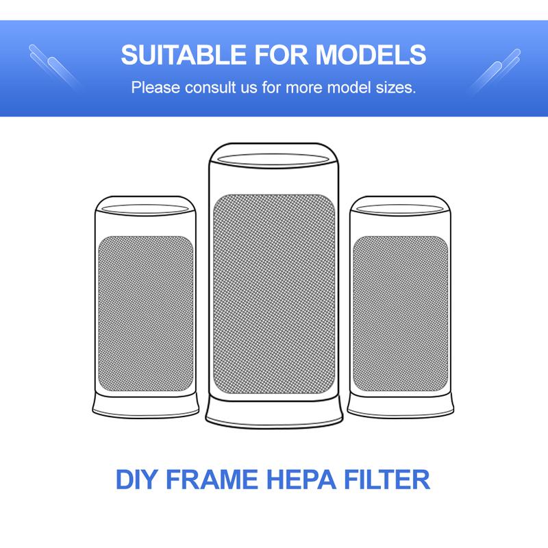 Filter Air Purifier Hepa Filter  370*381*26mm H13 And Cotton Activated Carbon Filter 370*381*3mm
