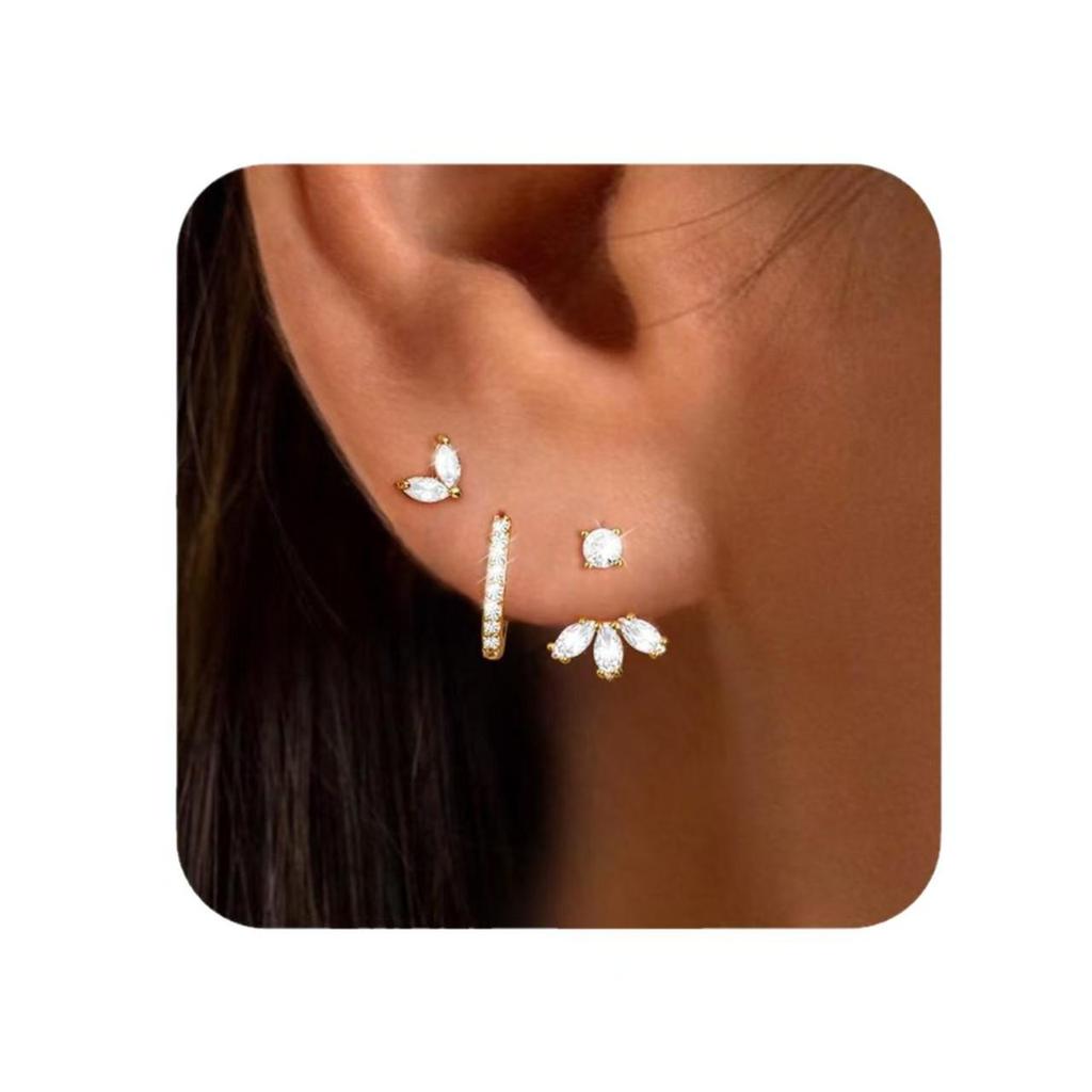 Versatile Leaf-shaped Zircon Earrings – Luxury Electroplated Design