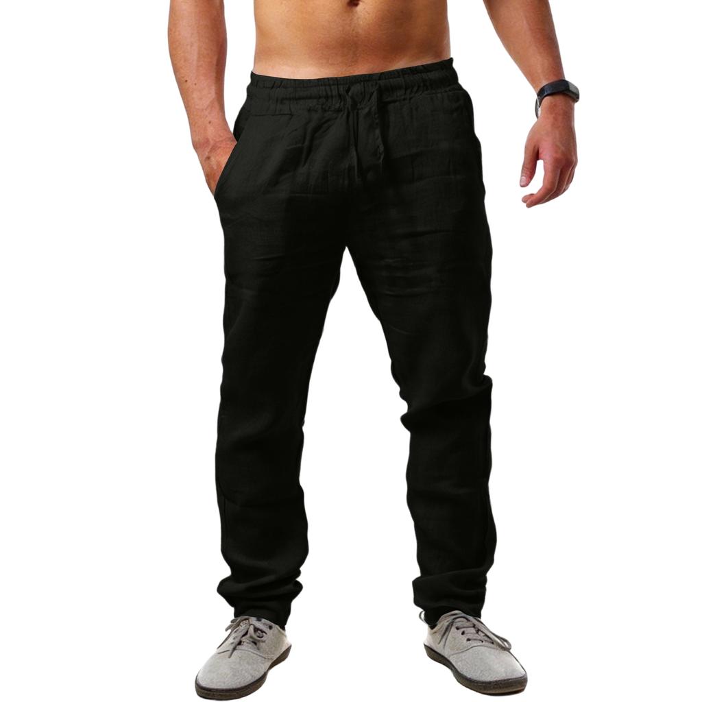 Men's Cotton And Linen Multi-color Casual Pants
