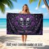 Skull Gothic Theme Beach Towel Personalized Custom Name & Text Soft Quick Dry Beach Towel for Swimming Travel