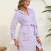 Women's Thickened Flannel Bathrobe - European/American Style, Loose Fit for Autumn/Winter