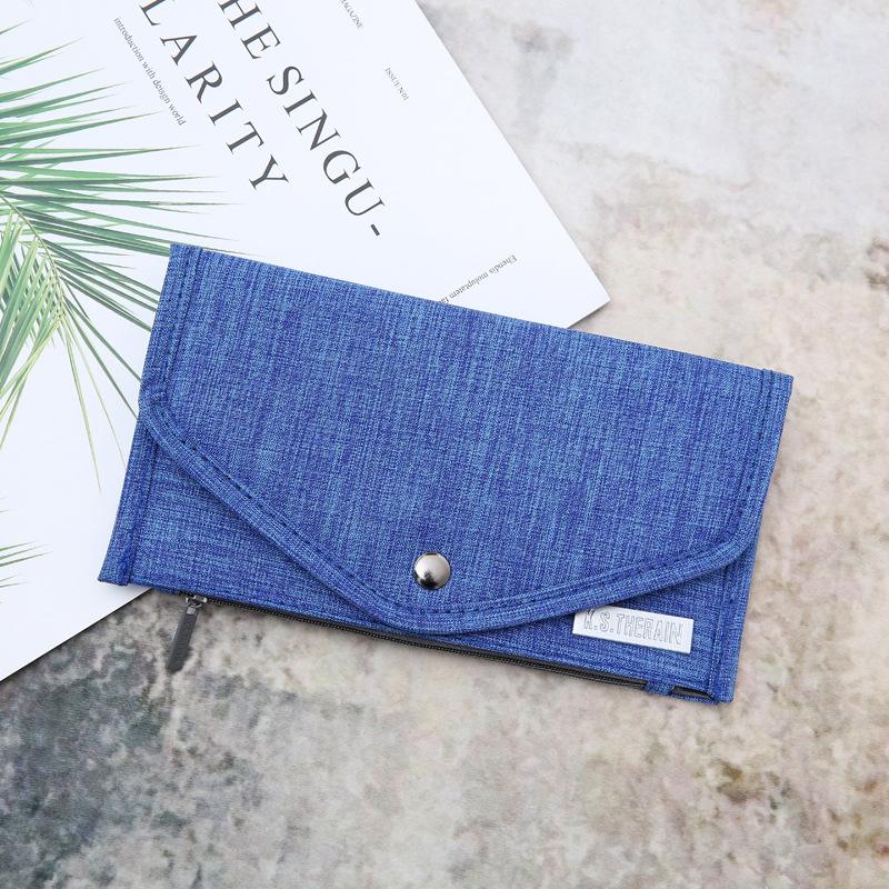 

Long Canvas Wallet for Women Men, Large Capacity Card Holder Purse with Zipper Pocket, Casual Envelope Style Clutch Bag