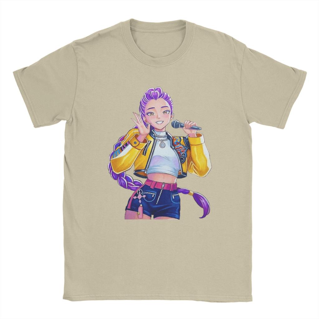 Funny KPop Demon Hunters Fan Art Rumi T-Shirts for Men O Neck Pure Cotton T Shirt Short Sleeve Tee Shirt New Arrival Clothing