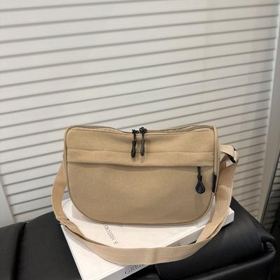 Solid Color Light and Casual Daily Practical Large-capacity Tote Bag Summer Popular Shoulder Messenger Bag Women's Bag