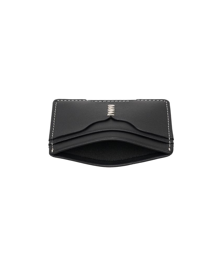 Lemasque Lons Stitch Cowhide Card Holder Black