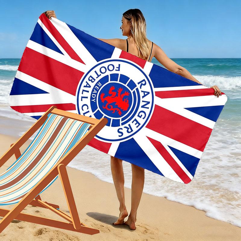 Asciugamano da Spiaggia Rangers F.C. Stampato, Asciugamano Grande Morbido Asciugatura Rapida per Spiaggia Campeggio Nuoto