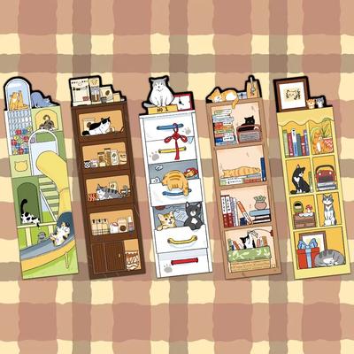 Creative 30Pcs Cat World Bookmark Cartoon Graffiti Page Marking Cards Paper Cat Reading Page Book Marking Gifts
