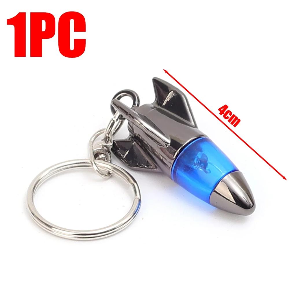 New 1pcs Car Keychain Bullet Head Rocket Lightning Shaped Anti Static Keychain Decorative Pendant Electrostatic Release