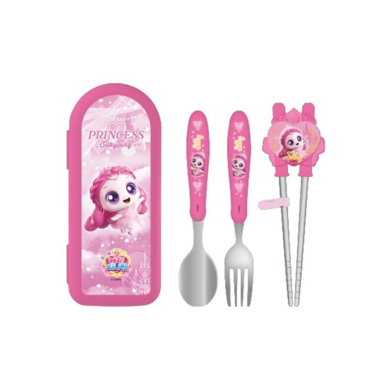 Princess Catch! Teenieping Spoon, Fork & Chopsticks Set (Heartsping , Claireping, Boniping, Graceping, Silkping) (24 Options)