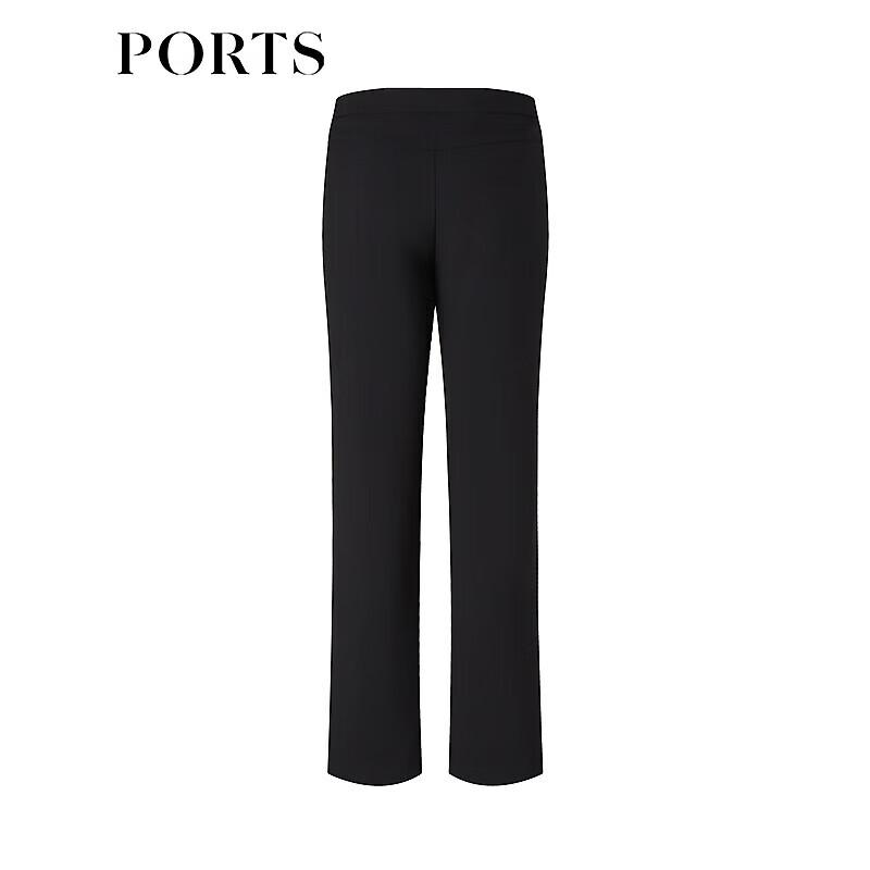 PORTS Women's Elegant Black Straight-Leg Trousers